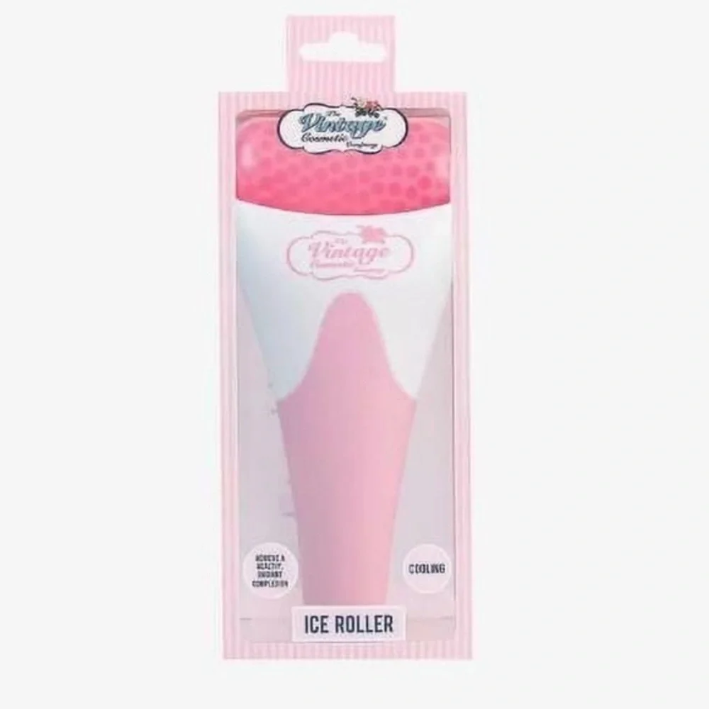 Vintage Cosmetics Pink and White Ice Roller
